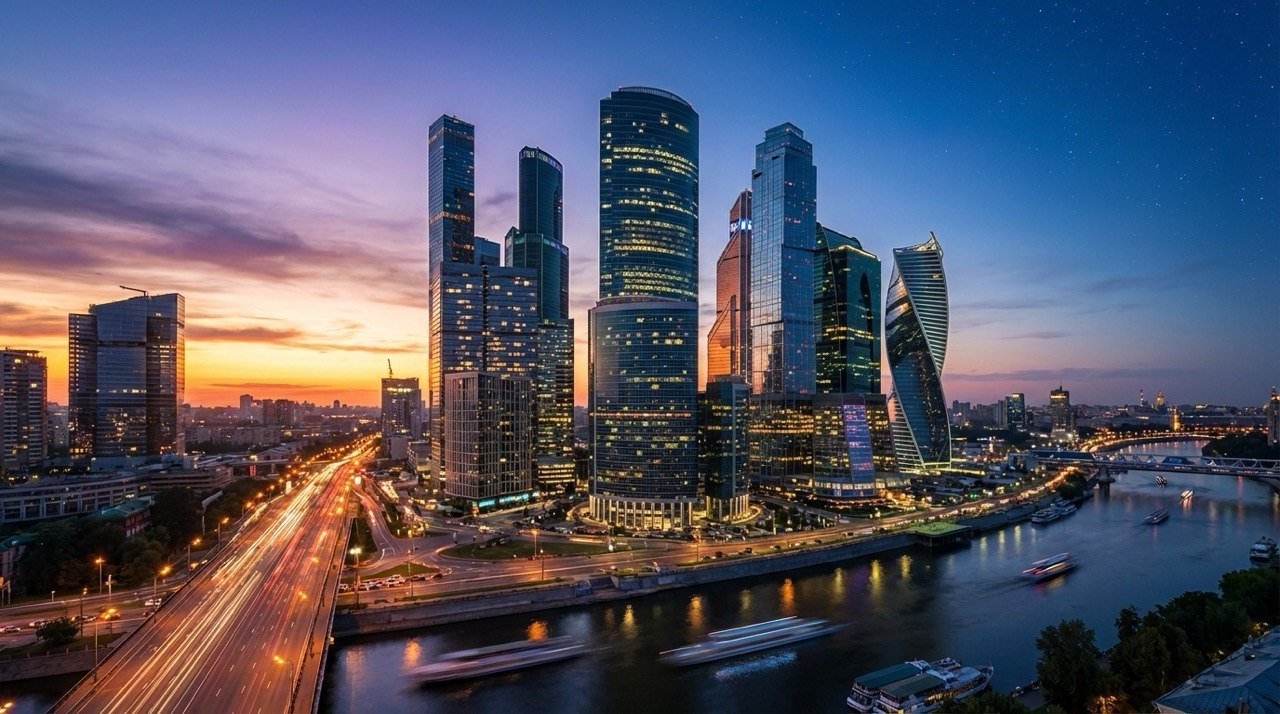 Москва-Сити на закате
